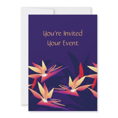 Bird-of Paradise Tropical Floral Invitation by windyone