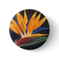 Bird Of Paradise Tropical Flower Painting - Multi Pin