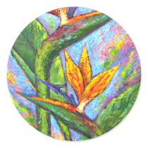 Bird Of Paradise Tropical Flower Painting - Multi stickers by JUDERM Bird Of Paradise Tropical Flower Painting - Multi stickers