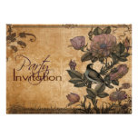 Bird of Paradise Vintage Floral Elegant Party Custom Invitation