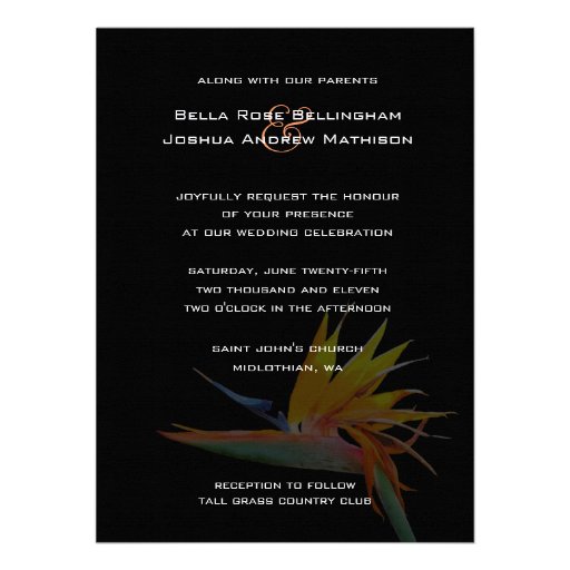 Bird of Paradise Wedding Invitation