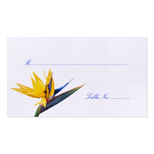 Bird of Paradise Wedding Reception Escort Cards Business Card Templates (front side)