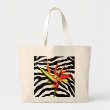 Bird of Paradise Zebra Jumbo Tote Bag