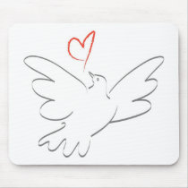 Bird of Peace and Heart mousepads by White_Wedding Bird of Peace and Heart mousepads