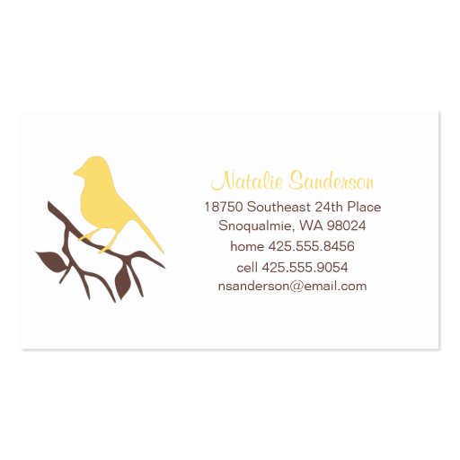 Bird on a Branch Calling Card Business Card