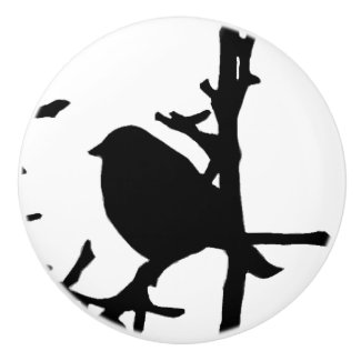 Bird on a Branch Ceramic Knob