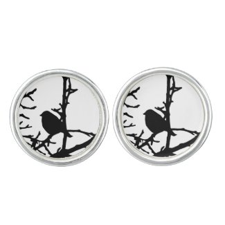 Bird on a Branch Cuff Links