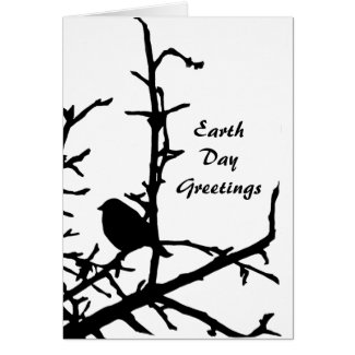Bird on a Branch Earth Day Greeting Card