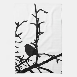 Bird on a Branch Hand Towels