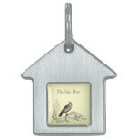 Bird on a Scroll (Brown) Pet Name Tag
