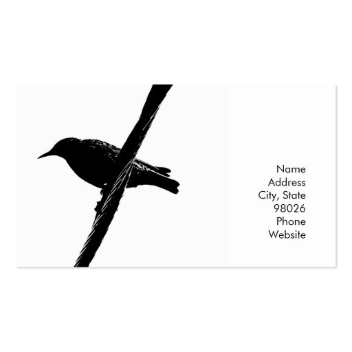 Bird on a wire Cards Business Card (front side)