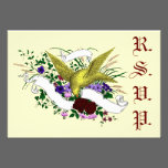 Bird on Bouquet (Full Colour) invitations