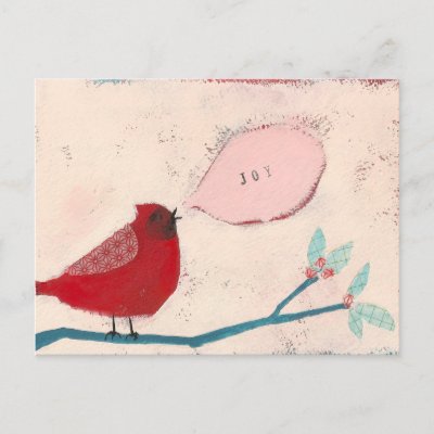 bird on branch card post card