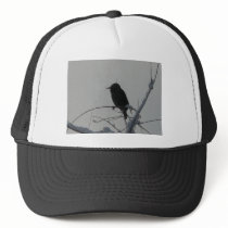 bird on cold day trucker hats