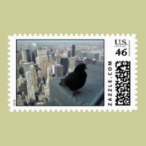 Bird Over New York City Stamp stamps