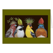 Bird party with grumpy bluebird card