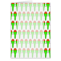 Bird Pattern. Parakeets. Greeting Card