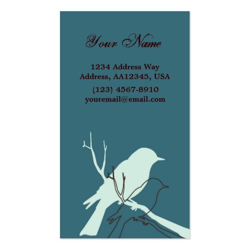 Bird Profile Card (Aqua) Business Card