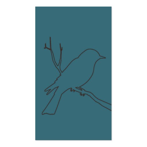 Bird Profile Card (Aqua) Business Card (back side)