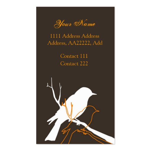 Bird Profile Card Business Cards (front side)