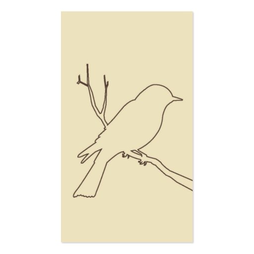 Bird Profile Card (Cream) Business Card Template (back side)