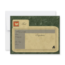 bird recipe card invitations
