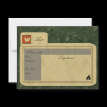 bird recipe card invitations