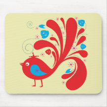 Bird ~ Red and Blue Birds Mouse Pad