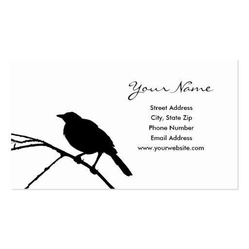 Bird Silhouette Business Cards (front side)