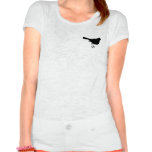 Bird Silhouette thin white vintage style tee t-shirts