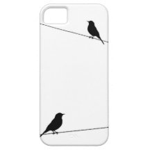 Bird Silhouettes on Wire iPhone 5 Cases