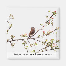 Bird Singing a Happy Song Refrigerator Magnet