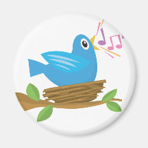 Bird Singing Fridge Magnets