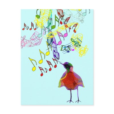 Bird Singing Postcards