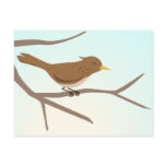 Bird sitting on branches of a tree postcard