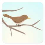 Bird sitting on branches of a tree sticker set