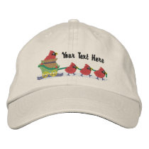 Bird Sleigh embroidered hats by Embroidery4U Bird Sleigh embroidered hats