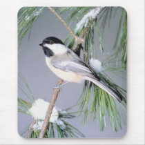 Bird Snow Covered Branch mousepads by HolidayPostage Bird Snow Covered Branch mousepads