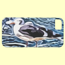 bird standing on sand near ocean painting casemate cases