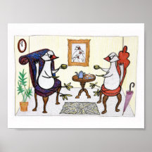 Bird tea party poster
