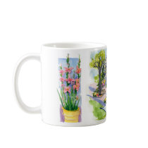 bird tree and garden celebration coffee mug