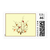 Bird Tree Postage Stamps