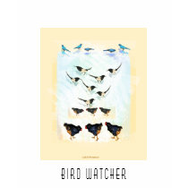 Bird watcher - multi bird painting t-shirts
