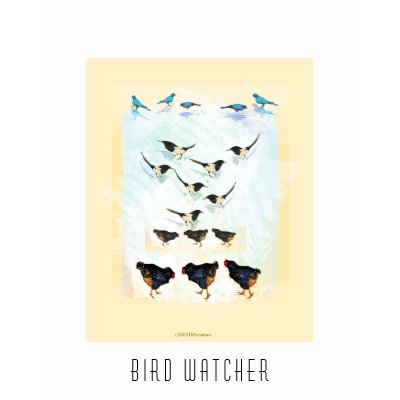 Bird watcher - multi bird painting t shirts by eyecontact