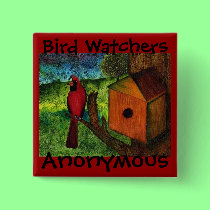 Bird Watcher's Button by Ametisti Bird Watcher's Button