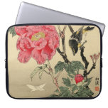 Bird watching a butterfly laptop computer sleeve