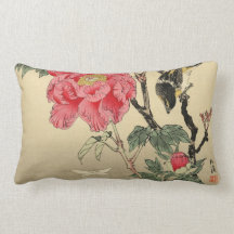 Bird watching a butterfly throw pillow