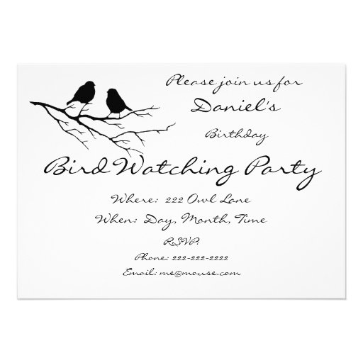 Bird Watching Birthday Party Invite to Customize