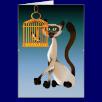 Bird Watching Kitty Card by Lotacats Bird Watching Kitty Card