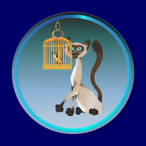 Bird Watching Kitty Magnet by Lotacats Bird Watching Kitty Magnet
